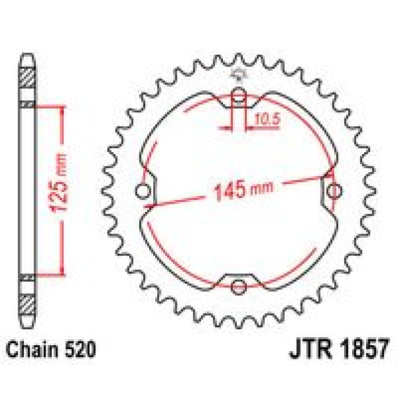 Купить Звездочка задняя JT Sprockets (шаг 520 ) JT JTR1857 